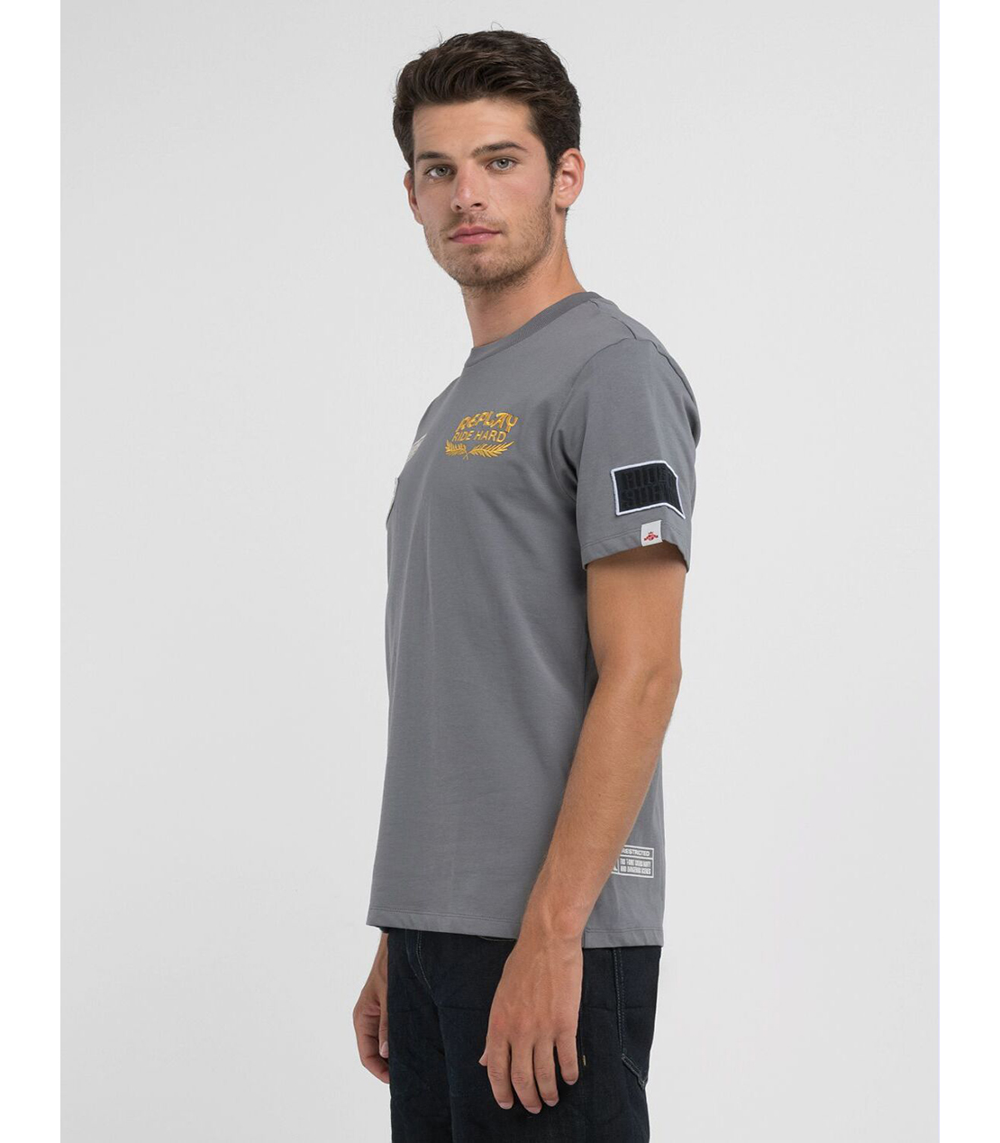 ヘビーピュアコットンジャージーモトクロスTシャツ 詳細画像 グレー 2